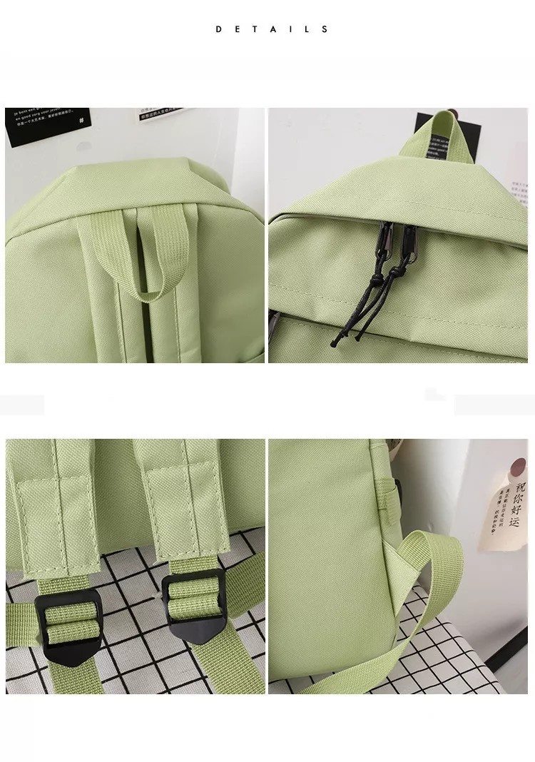 Travel Laptop Backpack School Bag Sets Girl Solid Color With Pencil-Case Wholesale