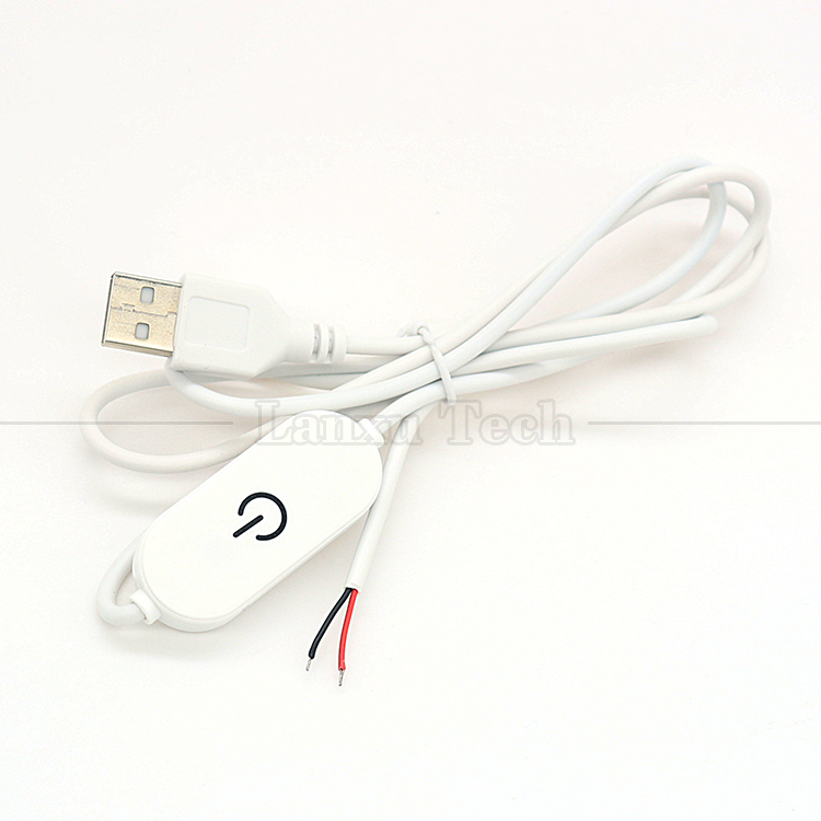 5V 1m on off Switch Controller USB to Open Wires End Cable Touch Dimmer for 3w 5w Led Strip Light Lamp