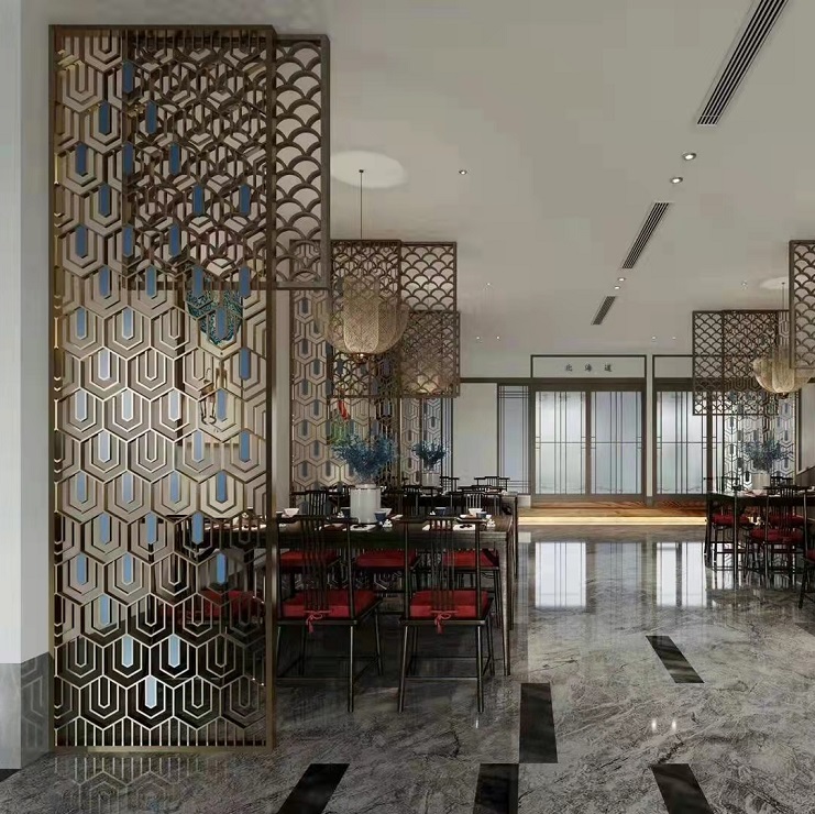 Customized Decor Restaurant Laser Cut Wall Partition Metal Screens Room Dividers