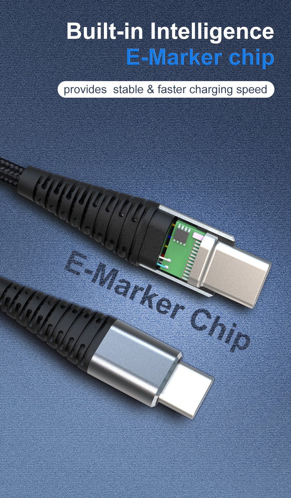 Home 1M Durable PD 5a Usb C Cable , Kevlar Nylon Braided Usb Cable