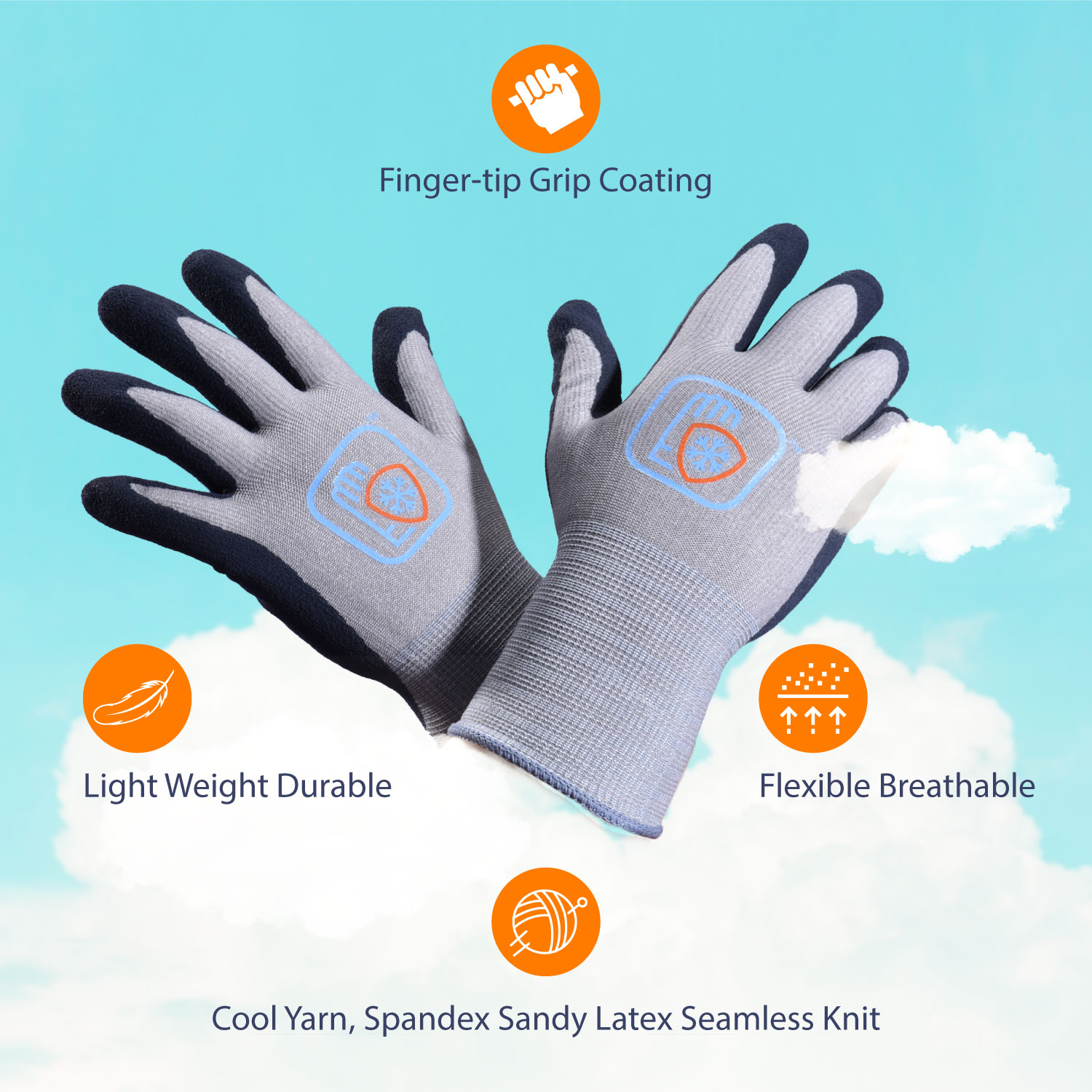 FL-L4001 Non Slip Safety Working Gloves 10 Inch Latex Coated Work Gloves