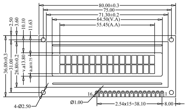 I2C Interface 16x2 Character LCD Display Blue 5V 4 Pins Number
