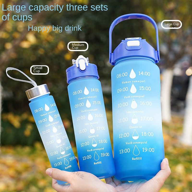 Humanized Design 550/750/1000ML Portable Plastic Water Bottle 1 Litre Gradient Color Custom Gym Water Bottles Bisphenol And Toxin Free OEM ODM