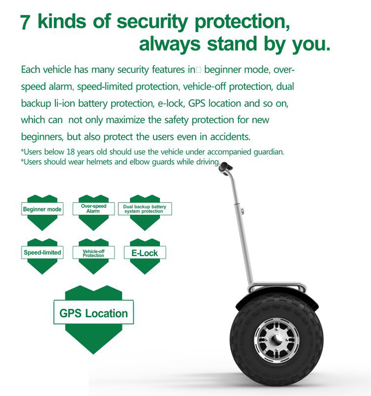 Self Balancing Adult Powerful Electric Scooters Two Wheel Patrol Use 2400w