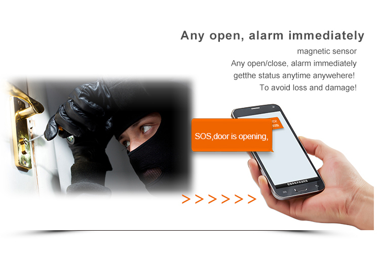 antitheft smart door alarm GSM tracker with vibration sensor alarm RF-V13