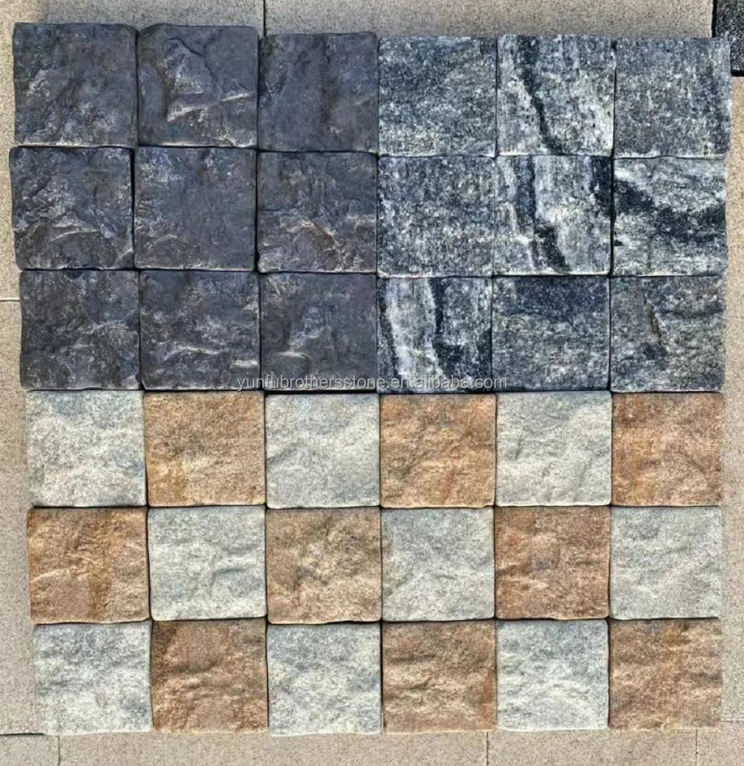 Upgrade Your Home Exteriors with Cut-To-Size Grey Flamed Granite Cube Stone 10x10x10