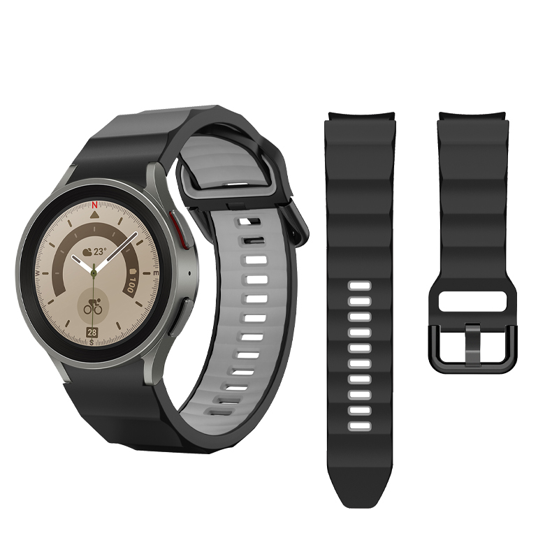 Custom Dual Color Silicone Watchband for Samsung Galaxy Watch 5 Pro