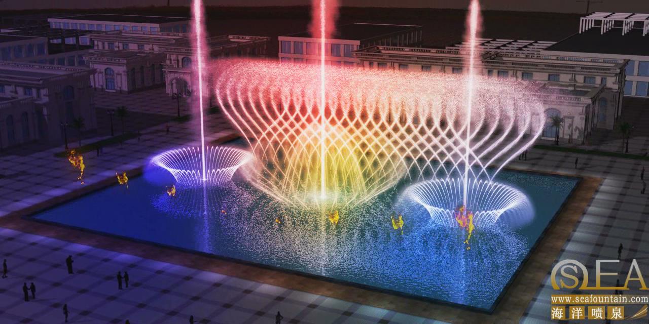 Seafountain design water fountain with landscaping led light