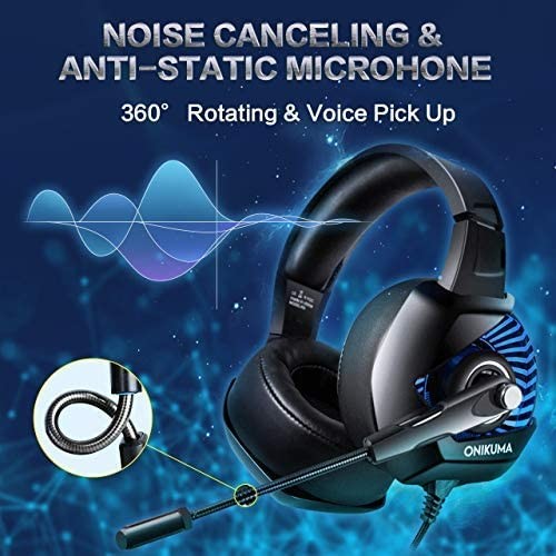 LED Light 20000Hz 2.2m ONIKUMA K6 Gaming Headset
