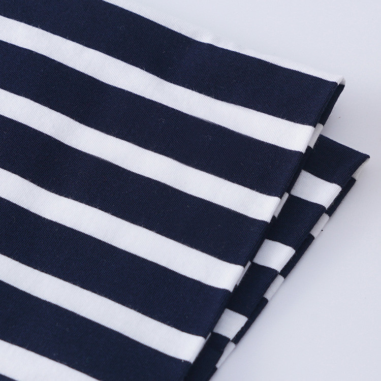 Cotton Breathable Jersey Soft Striped Material Fabric For Polo Shirt