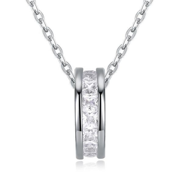 Sterling Silver 925 Diamond Small Pretty Waist Necklace Fashion Temperament