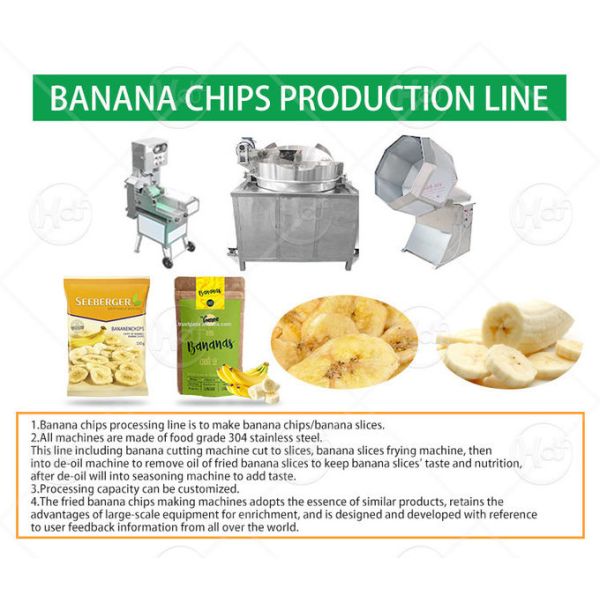 200kg One Hour Semi-Automatic Banana Chips Production Line Small Plantain Chips Machine