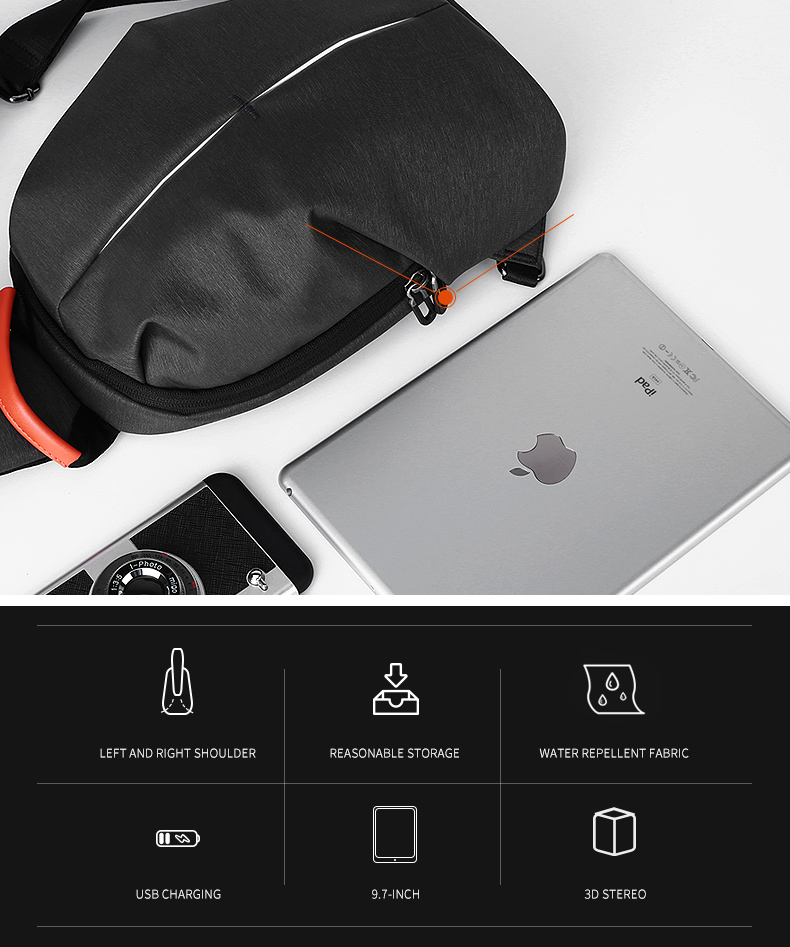 Rainproof Mens Large Sling Bag Cool Sling Bags For Guys Boys OEM / ODM Available
