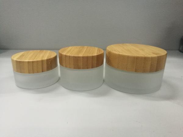 20g 30g 50g Bamboo Cosmetic Packaging Empty Glass Cosmetic Jar