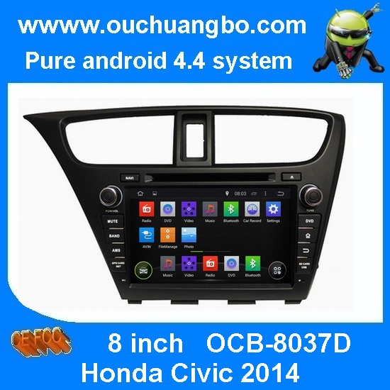 Ouchuangbo Pure Android 4.4 GPS Navigation Stereo System for Honda Civic 2014 DVD 3G Wifi