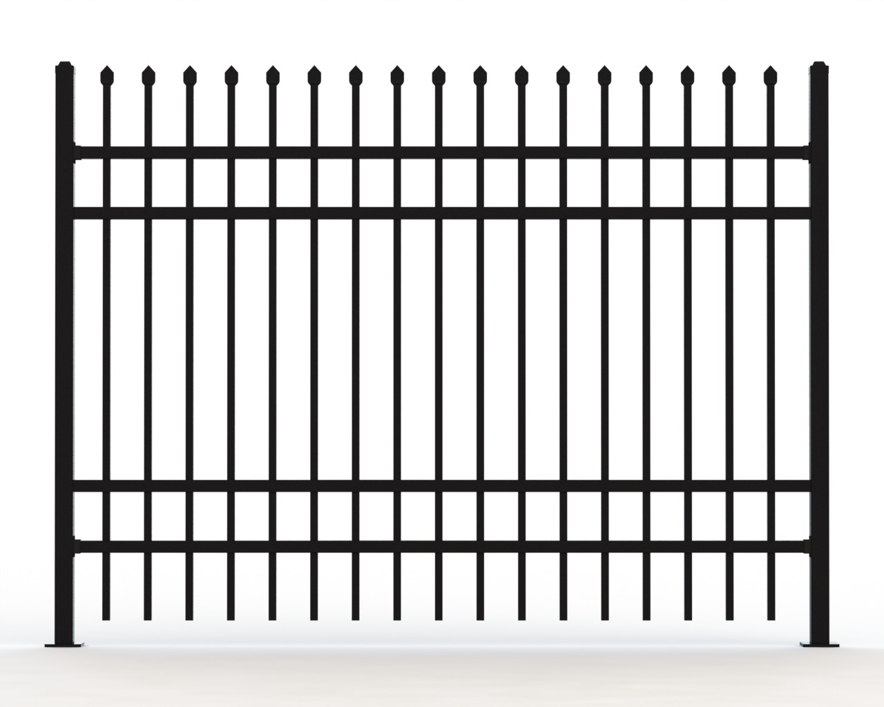 Tubular Steel Fence 1500mm height x 2400mm width, Garrison and Hercules Design available