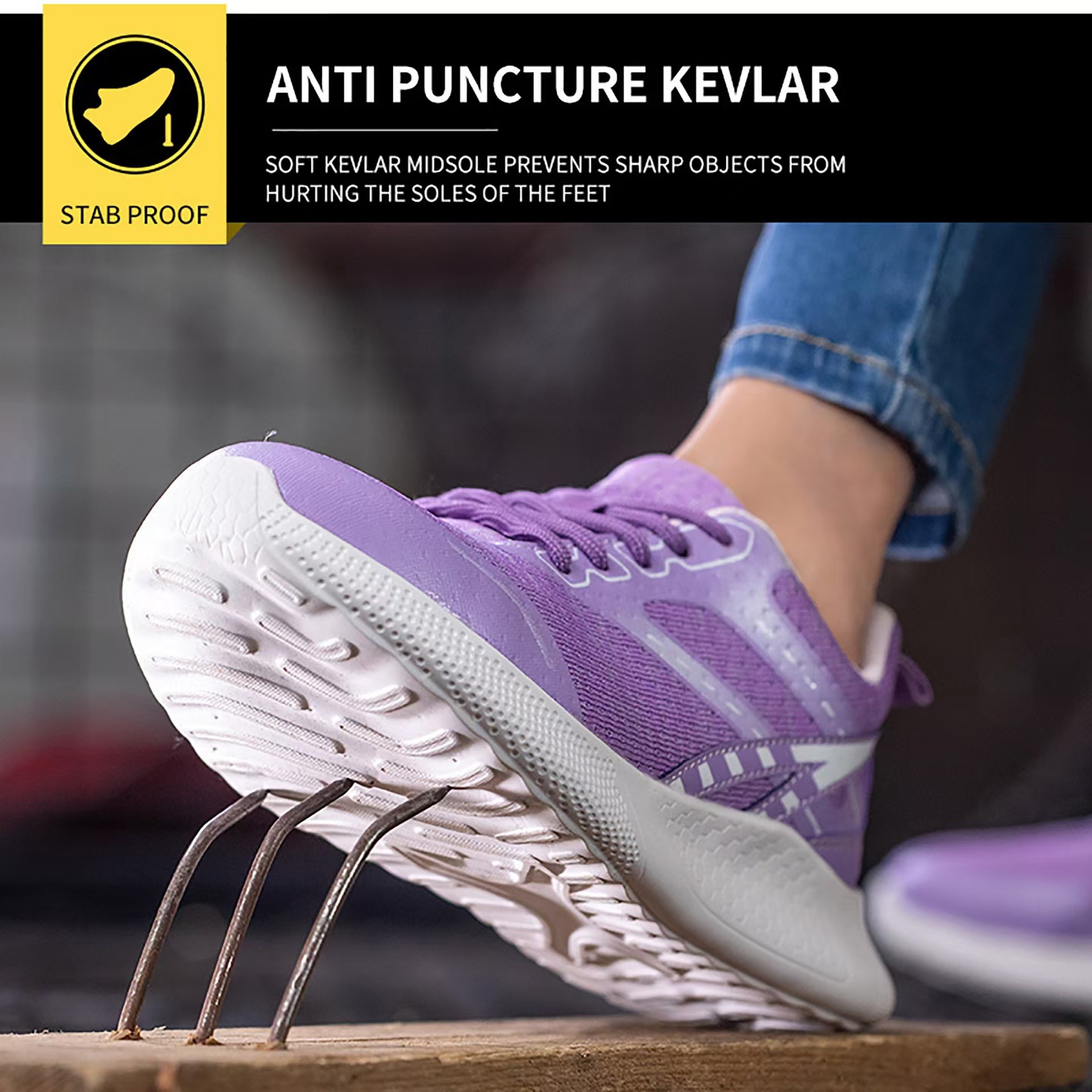 Steel Toe Womens Safety Work Shoes Lightweight Breathable Shoes 6kv Insulation
