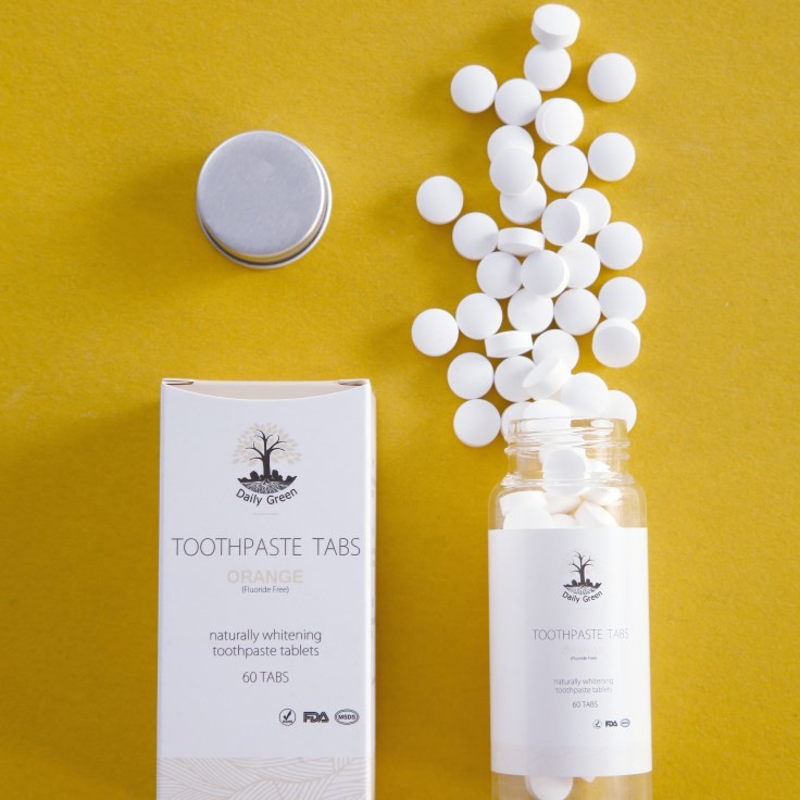 OEM Dental Toothpaste Tablets Natural Teeth Whitening Plastic Free Eco Friendly