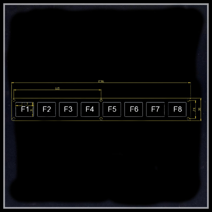 8 Key Function Bar Metal Numeric Keypad Stainless Steel 304 Side Key pinpad