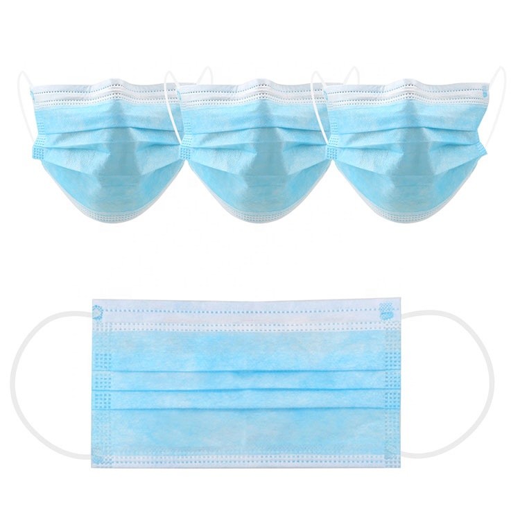 Three Layers 3 Ply Disposable Face Mask Sterility Anti Pollution Dust Mask