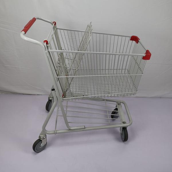 White Powder Coating 100L Boutique Supermarket Shopping Trolley With Tente TPR