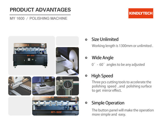 50hz 1000mm/Min Acrylic Edge Polishing Machine Steel Structure