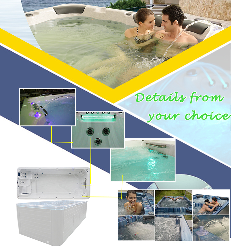 Swim Spa Good Swim Pool Container Endless Pool Acrylic Fiberglass Swim Spa Pool Outdoor Swimming Pool