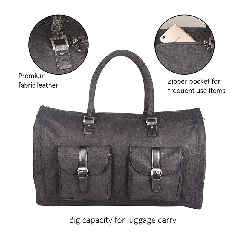 2 In 1 Convertible Carry On Suit Protector Garment Bag Durable Denim Made
