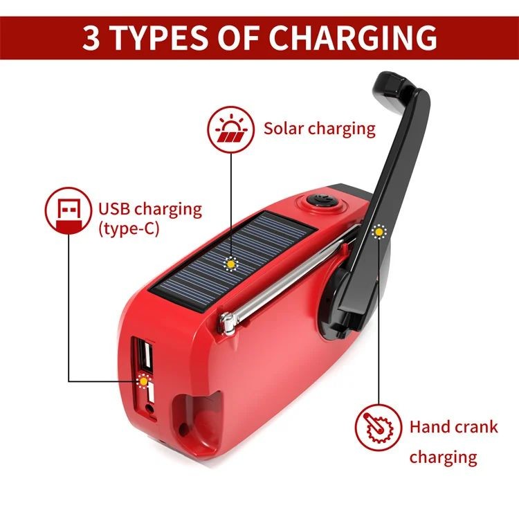 Portable Solar Weather Radio Emergency Earthquake Flashlight
