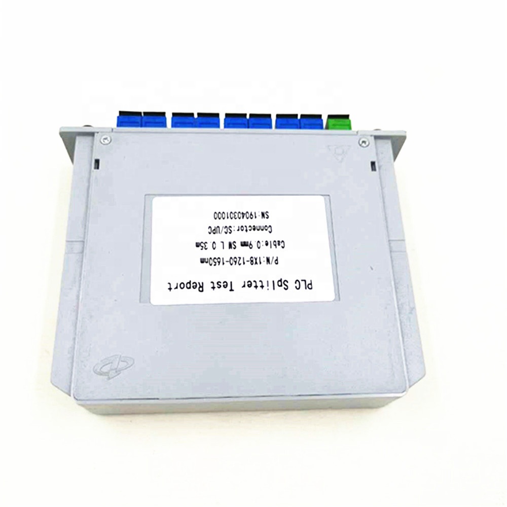 FTTH ABS BOX modle 1 8 plc splitter with PC /FC/ SC /ST /LC /APC connectors and fc apc plc splitter