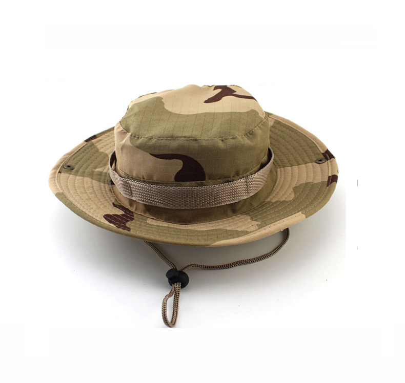 100% Cotton Fisherman Bucket Hat With Strings Plain Pattern Quick Dry