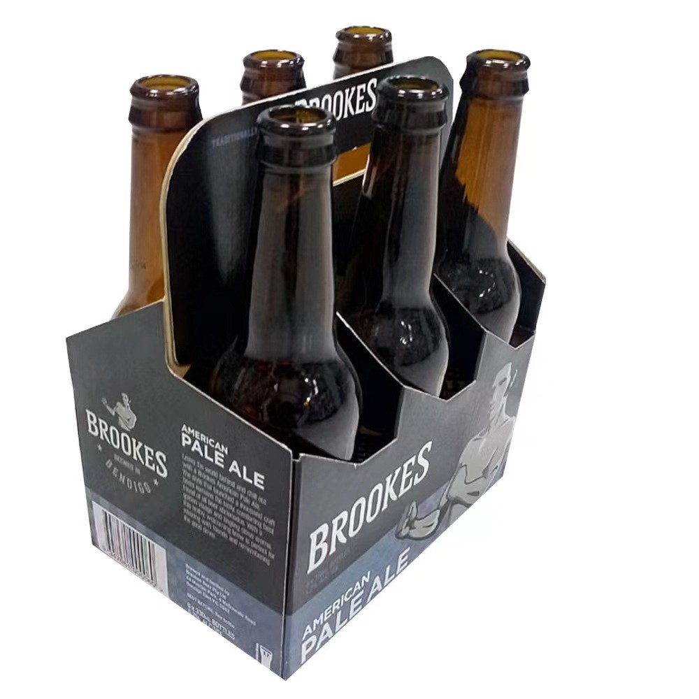 Corrugated Paper Food Storage Cardboard Boxes Custom Logo Beer Wine Box Portable Handle