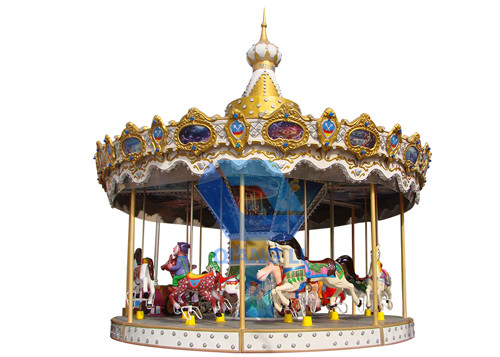 Commercial Theme Park Rides 12 Seats Indoor Children'S Carousel Ride