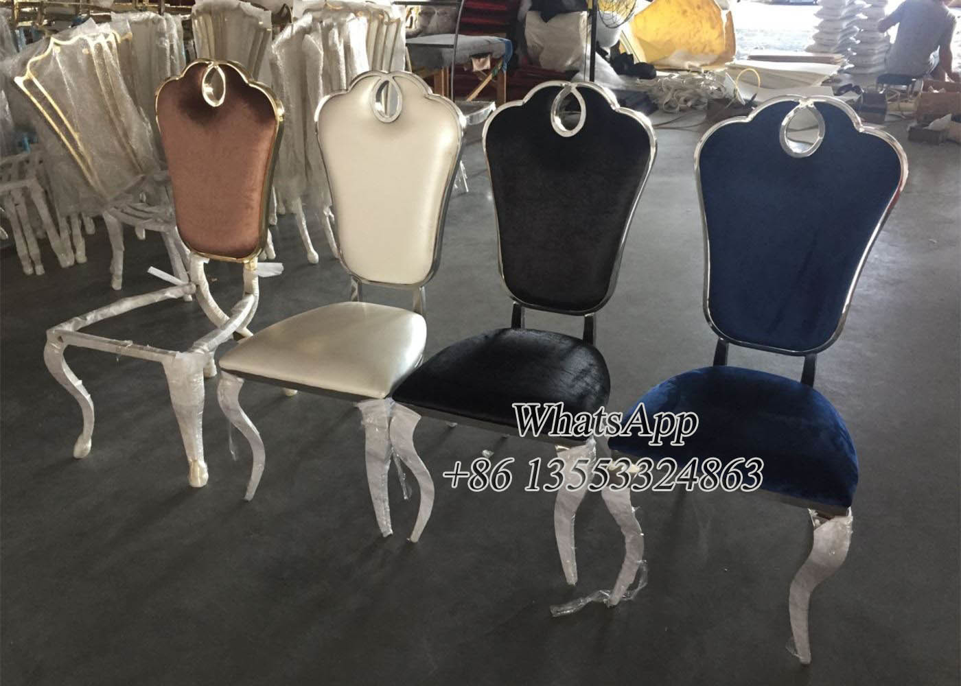 Rose Gold Stainless Steel Dining Table Chairs For Dining Room (YS-2)