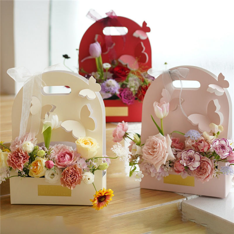 Customized Different Shape Colorful Folding Recyclable Gift Boxes for Flowers Decoration