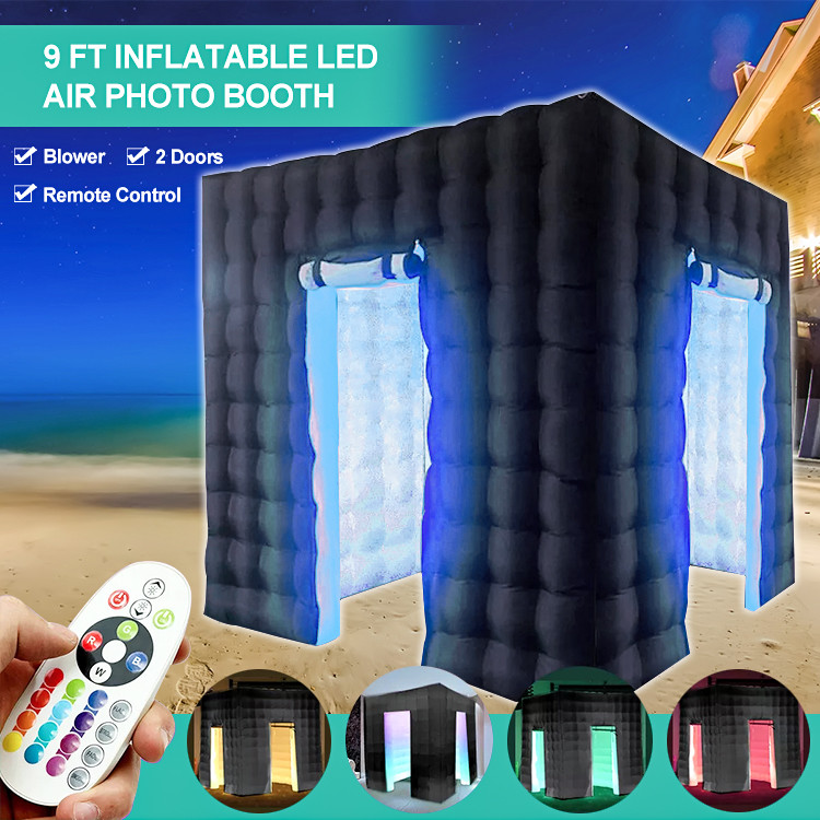 Inflatable Led 360 Photo Booth Enclosure Golden Inflatable Photo Booth With Camera