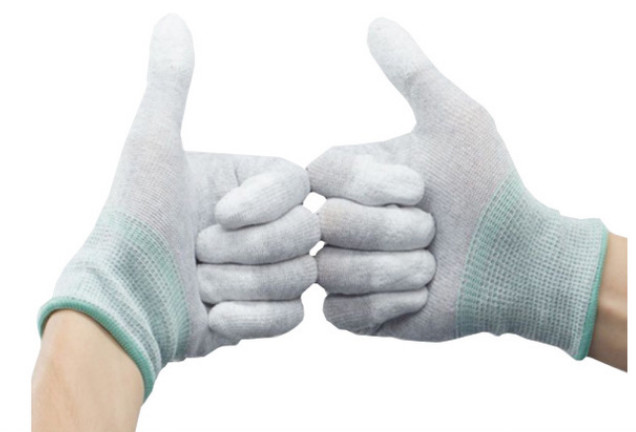Anti Static Carbon Fiber Finger Gloves With Anti Slip PU Coating