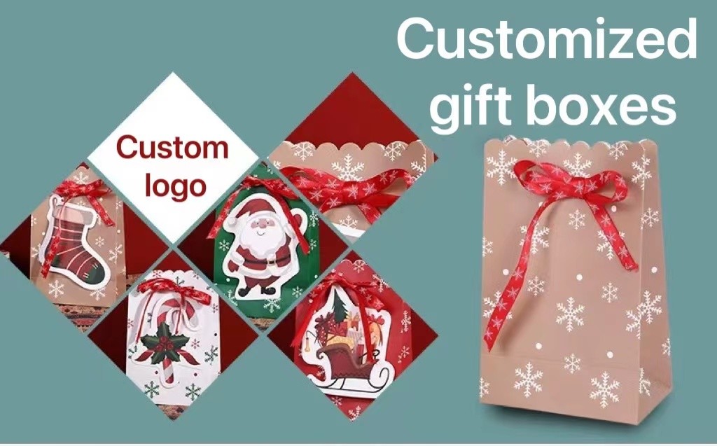 230 Gram/M2 Cookies Candies Christmas Paper Party Bags Eco Friendly