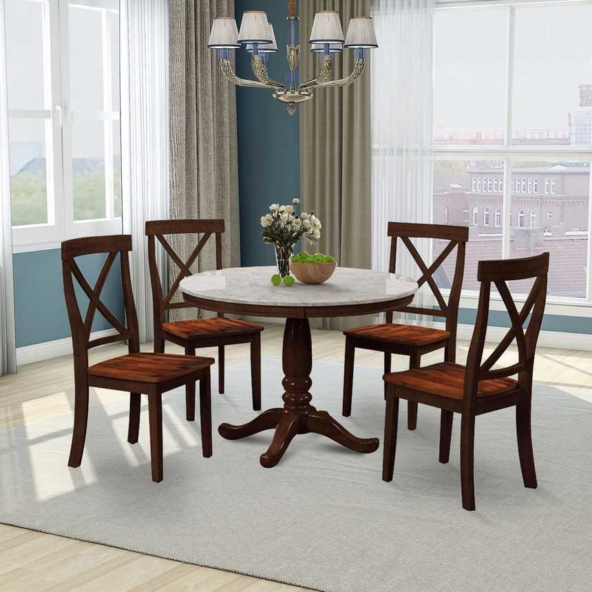 5pcs Dining Room Table And Chair Set For 4 Persons Perfect Complement