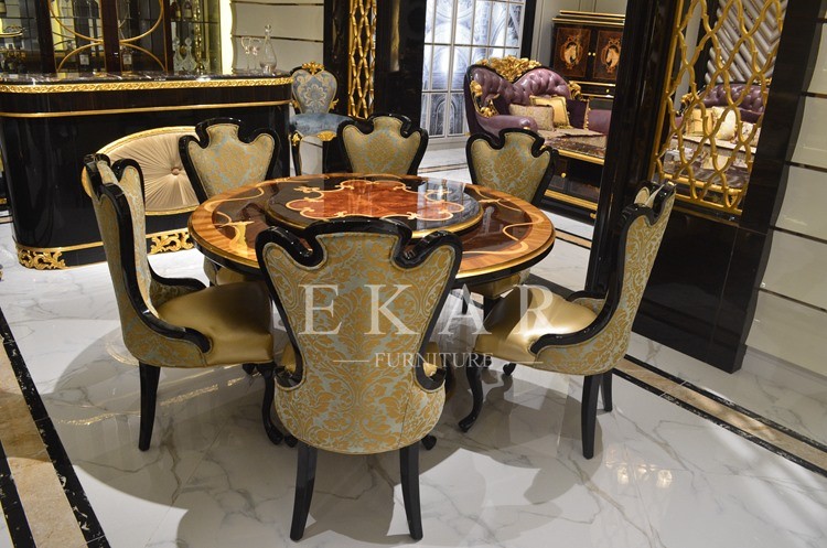 Large Dining Set For Sale Carved Solid Wood Dining Table 6 Chairs Set TN-023B
