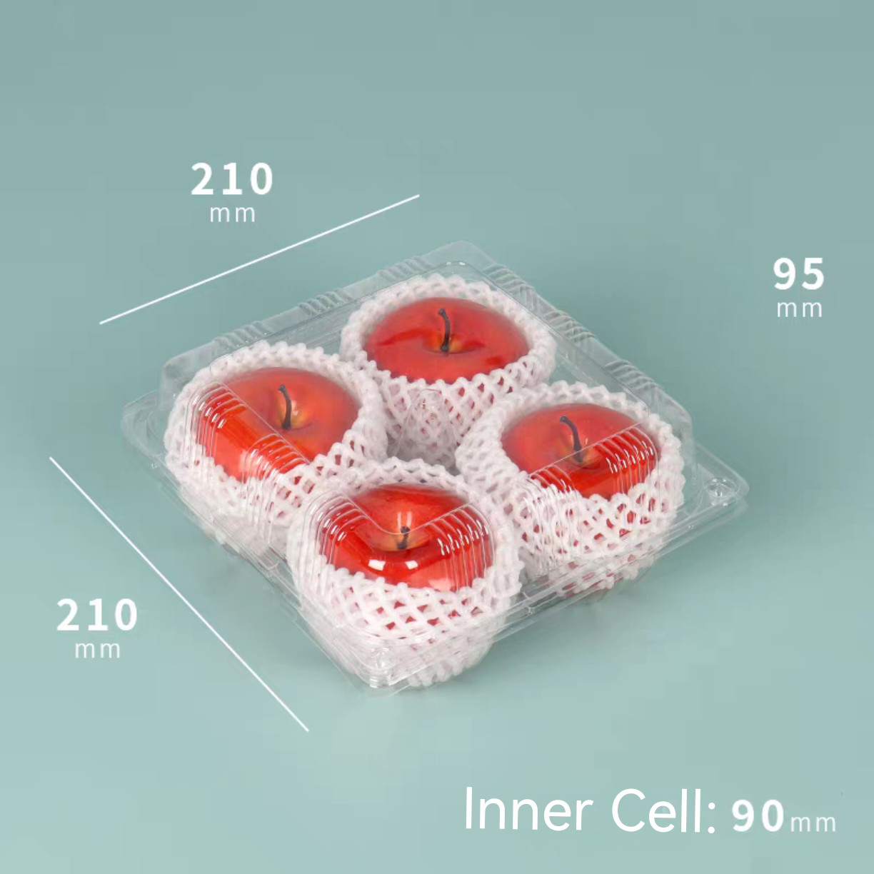 2 4 6 8 Cells Packaging Apple Container Plastic Fresh Fruit Blister Clear Box PET Plastic Clamshell Apple Packaging