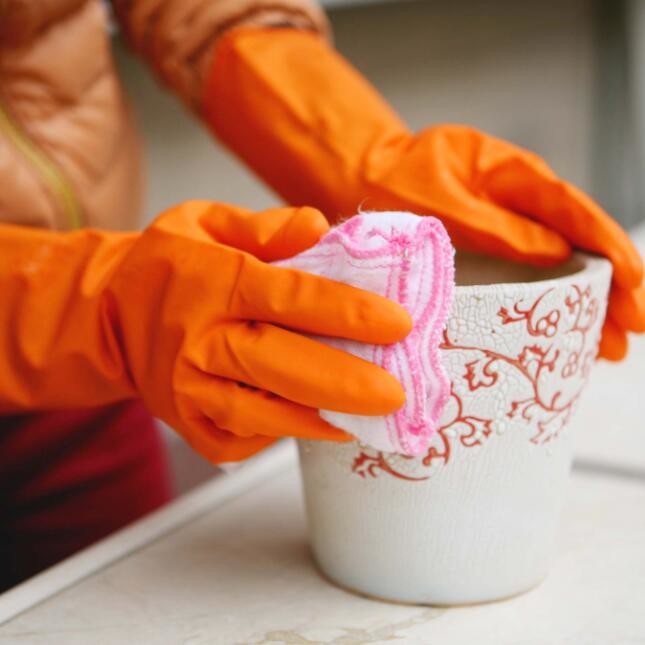 Dip Flocklined Household Reused Latex Kitchen Gloves