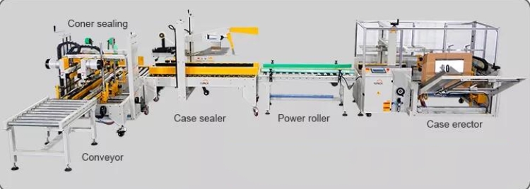 End Of Line Packing Machinery Automatic Carton Unpacking Machine Case Erector