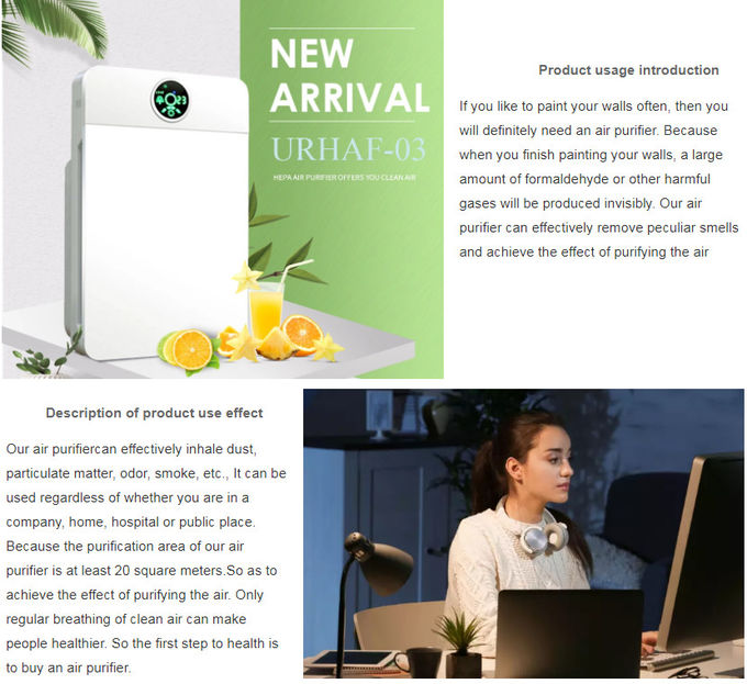 Portable 22W Anion Filter Hepa Air Purifier 40m2