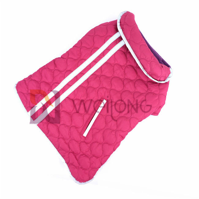 Windproof Reversible Plaid Dog Coats Reflective Stripe Poly Pongee Waterproof Dog Jacket