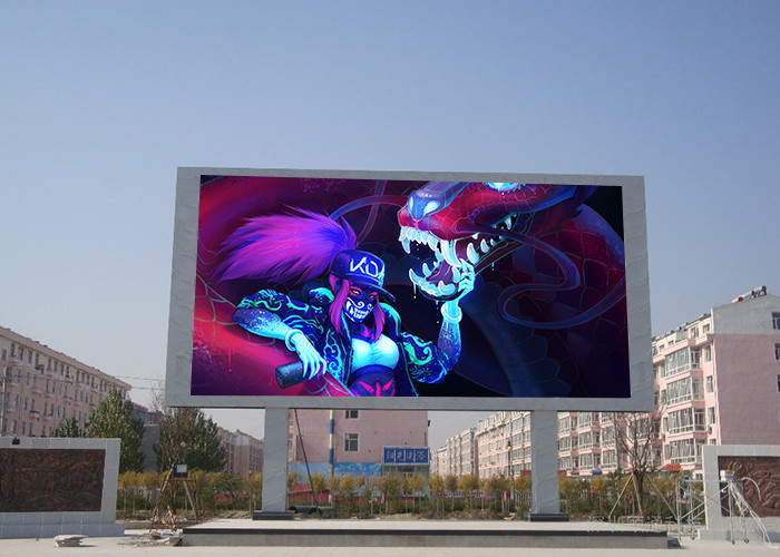 Double Pillar Outdoor LED Advertising Screen Hd Full Color 1920 Hertz