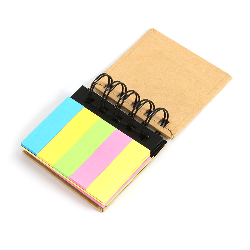 Advertising Eco Friendly Kraft Paper Sticky Notebook With Pen