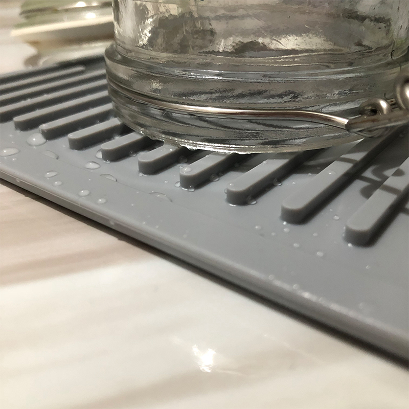 Non Slip Drying Extra Large Sink Protector Kitchen Stemware Dish Drainer Mat Trivet Dishwasher Safe Silicone Quick Draining Pad