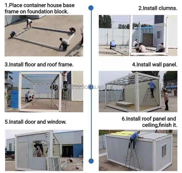 20ft/40ft Easy Move Prefabricated Flat Pack Container Wall 50/75/100mm Wave Sandwich Panel Portable Storage for Shop