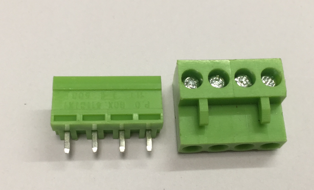 RD HT508R 5.08mm pitch 2P-12P 300V 10A male pin type pulggable connector plug in terminal block green color